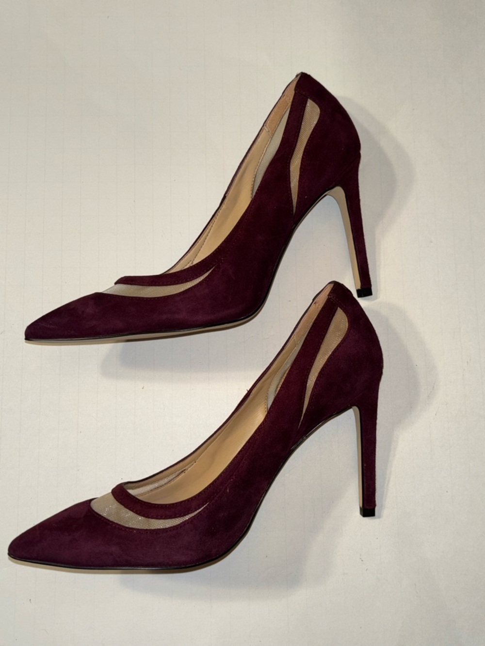 Sam Edelman Burgundy Suede Pointed-Toe Stiletto Pumps